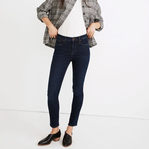 Madewell 9" Mid-Rise Skinny Jeans in Orland Wash: TENCEL™ Denim Edition Size 27 - Picture 1 of 9